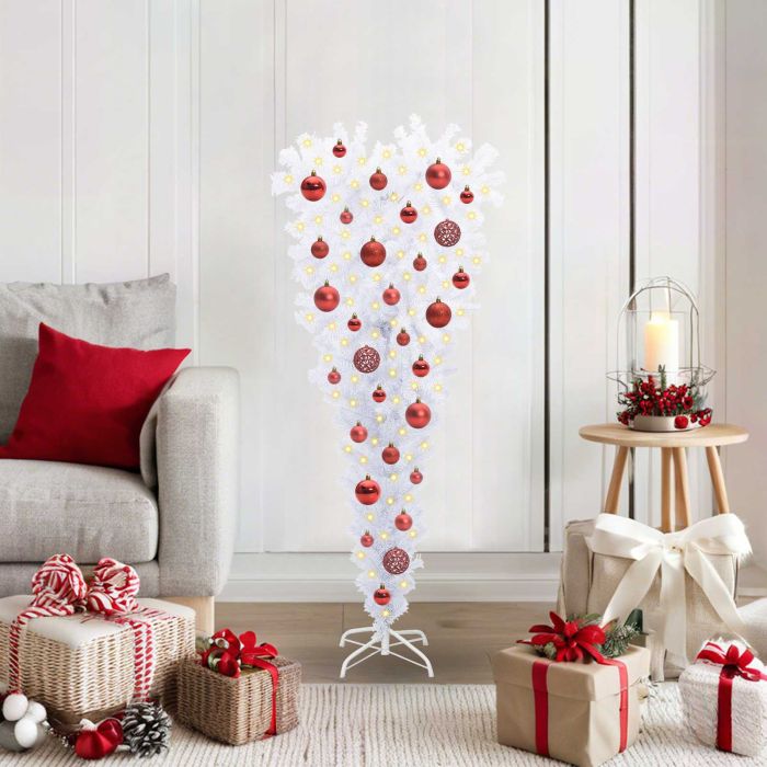 CUDWIN Artificial Christmas Tree with Stand White 120 cm PVC and Steel