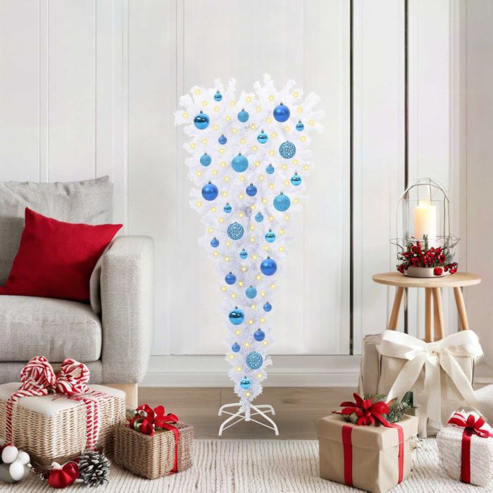 CUDWIN Artificial Christmas Tree with Stand White 120 cm PVC and Steel