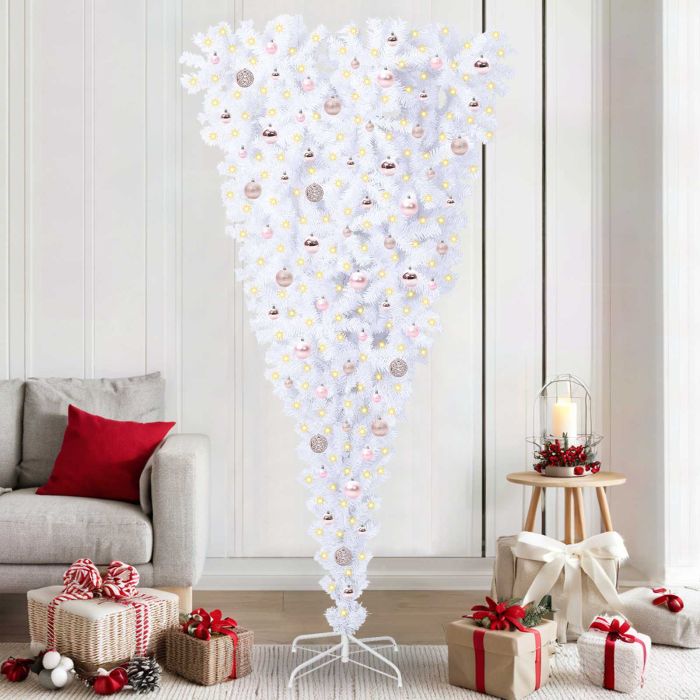 FIRROX Artificial Christmas Tree with Stand White 210 cm PVC and Steel