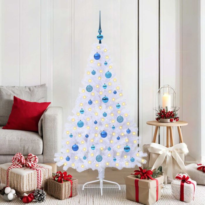 FLURRA Artificial Christmas Tree with Stand White 150 cm PVC and Steel
