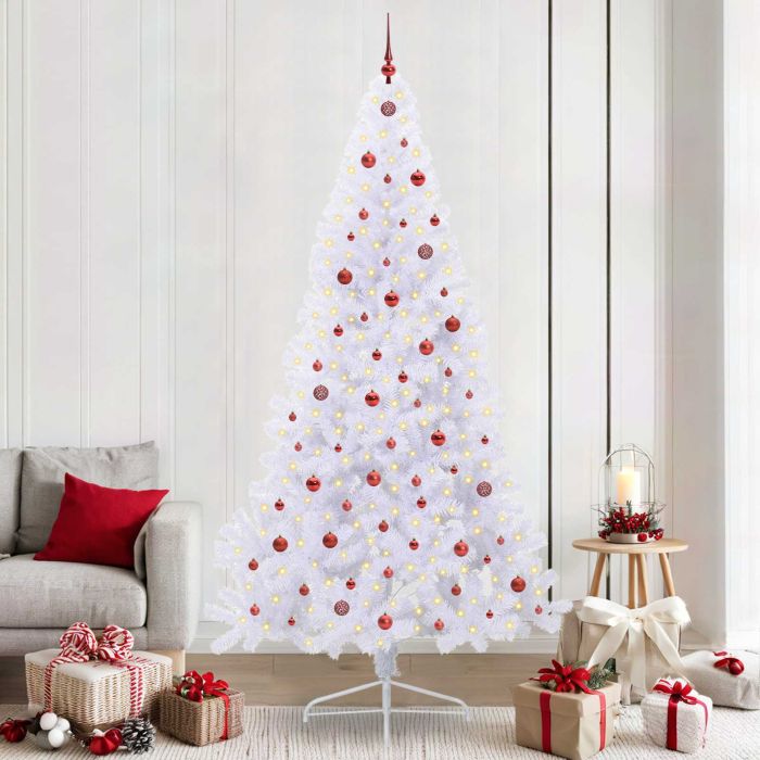 FLURRA Artificial Christmas Tree with Stand White 240 cm PVC and Steel