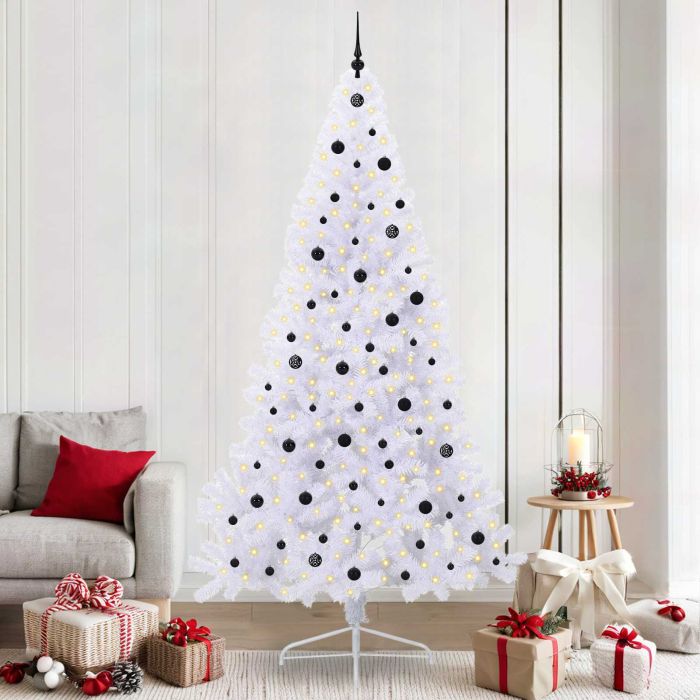 FLURRA Artificial Christmas Tree with Stand White 240 cm PVC and Steel
