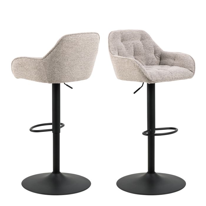 Bar Stool - BROOKE Swivel Bar Stool Height Ajustable Monza Beige 52cm