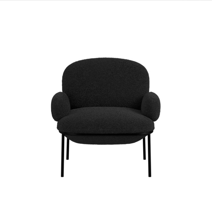 ARONKA Sherpa Fabric Armchair - Black