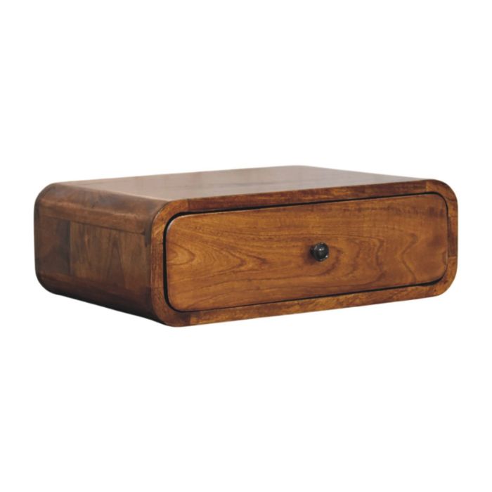 RAGUSA Wall-Mounted Honey Caramel 1 Drawer Nightstand