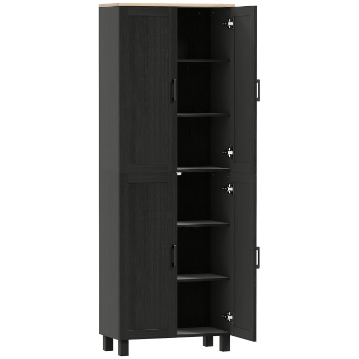HERON Freestanding Kitchen Cupboard Storage Cabinet Black