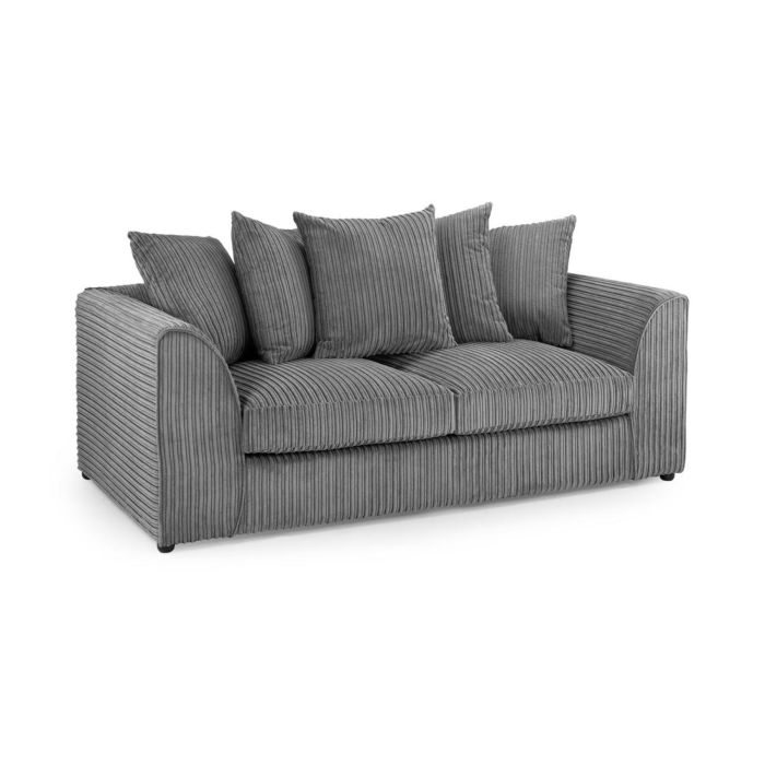 Harley Jumbo Cord Grey 3 Seater Sofa