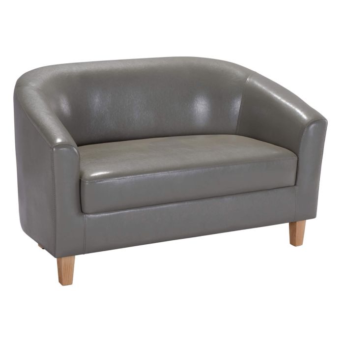 2 Seater Sofa - PRESTIS Leather Sofa - Grey