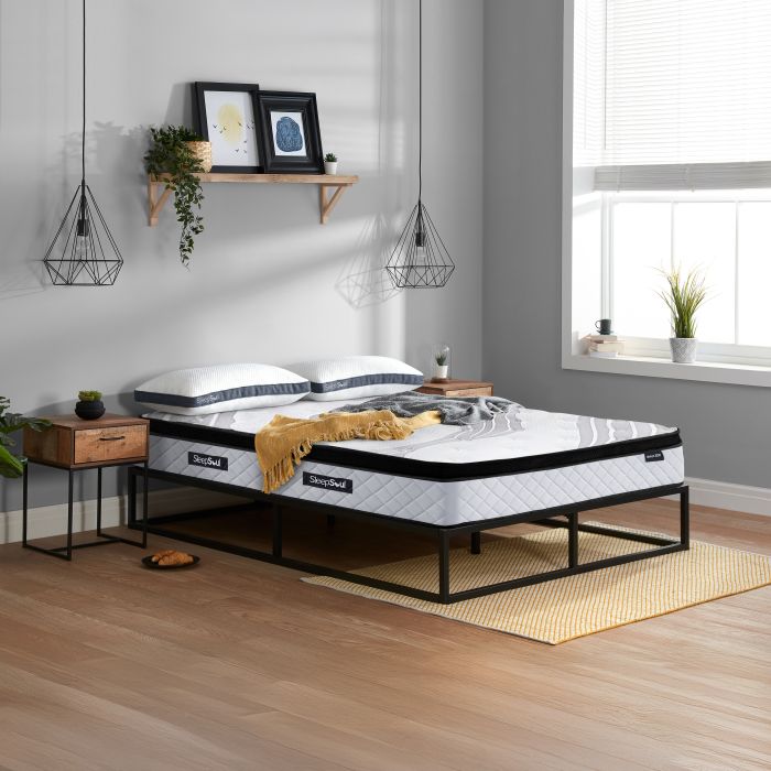 FENIXOR Super Kingsize Pocket Sprung Mattress 3000 Springs - White and Black