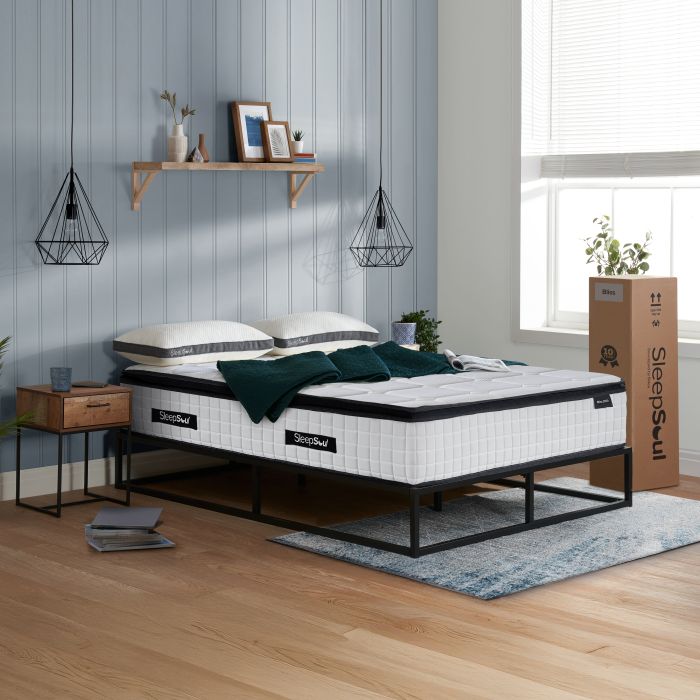FENIXOR Kingsize Pocket Sprung Mattress 2000 Springs - White and Black