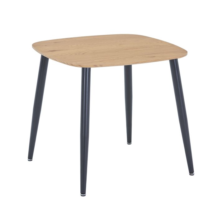 NEXO Square Dining Table with Light Oak Top - Oak and Black