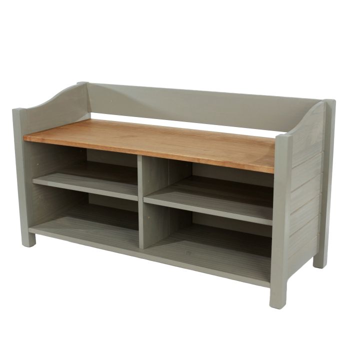 CECILIA Grey Shoe Cabinet - Large-sized, 2 Shelves, Holds 8 Pairs