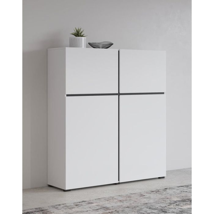 Sideboard - TAYLOR Highboard White 119cm