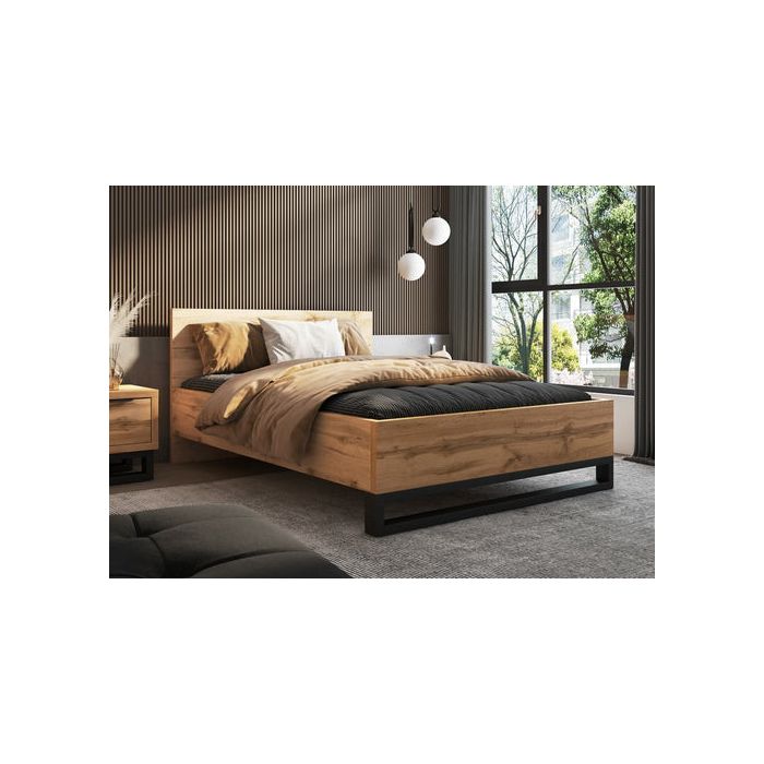 Kingsize Bed - BOZENA Wooden Bed Oak Wotan