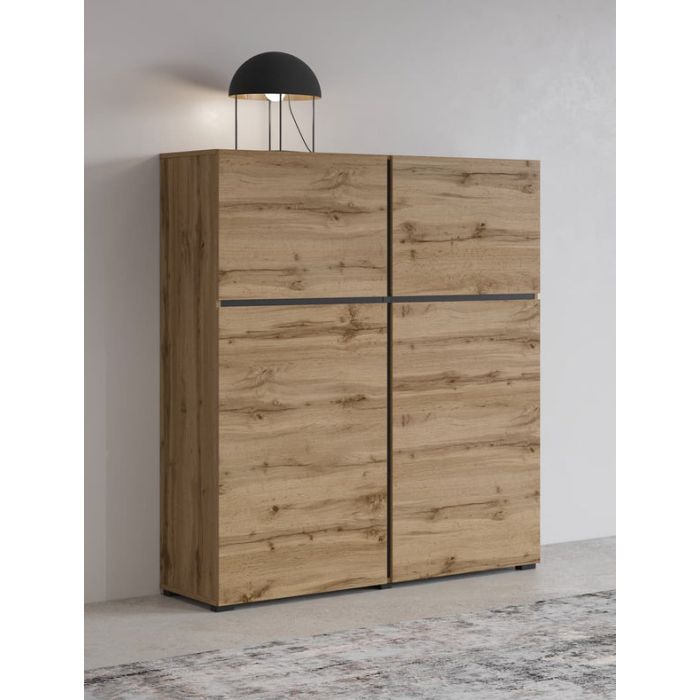 Display Rack - TAYLOR Display Cabinet Oak Wotan 119cm