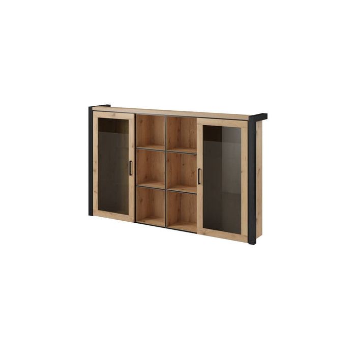 Display Rack - FREGENE Display Cabinet Oak Taurus 180cm