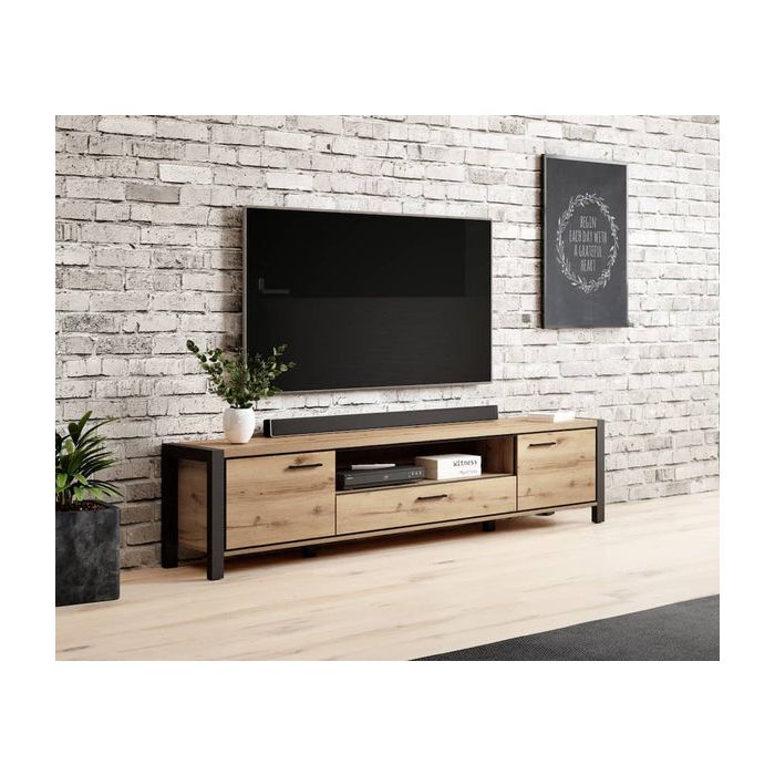 TV Cabinet - FREGENE TV Unit Oak Taurus 210cm