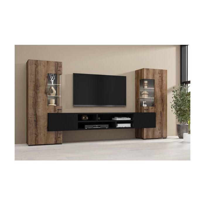 TV Cabinet - DAVEY TV Unit Oak Monastery 270cm