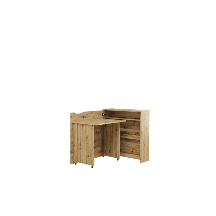 Office Desk - WILLA Convertible Hidden Desk Left Side Oak Artisan 90cm