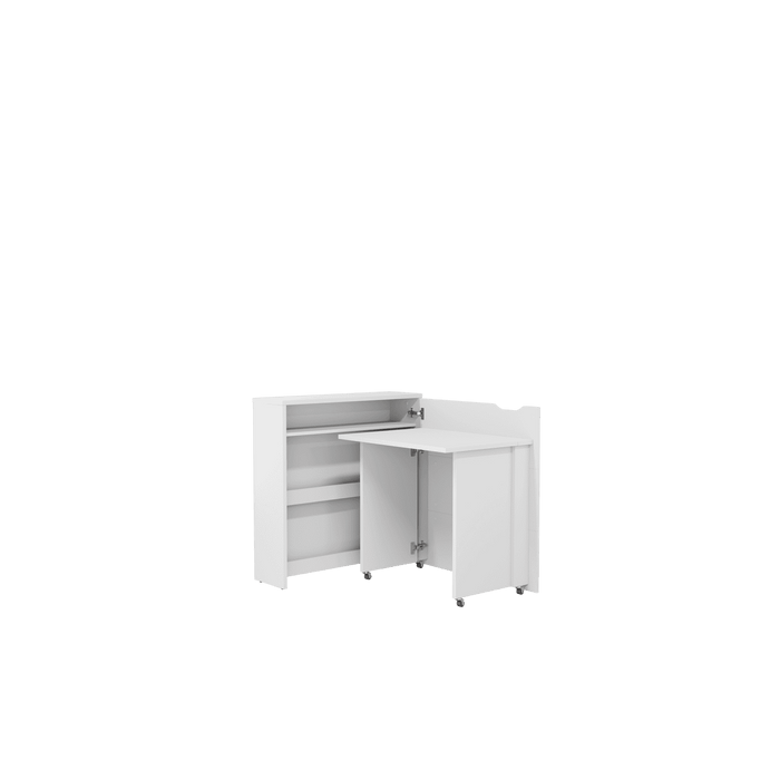 Office Desk - WILLA Convertible Hidden Desk Right Side White Matt 90cm