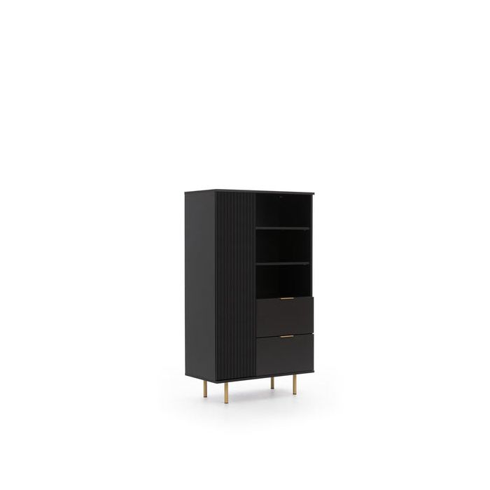 Display Rack - VOKA Display Cabinet Black 80cm