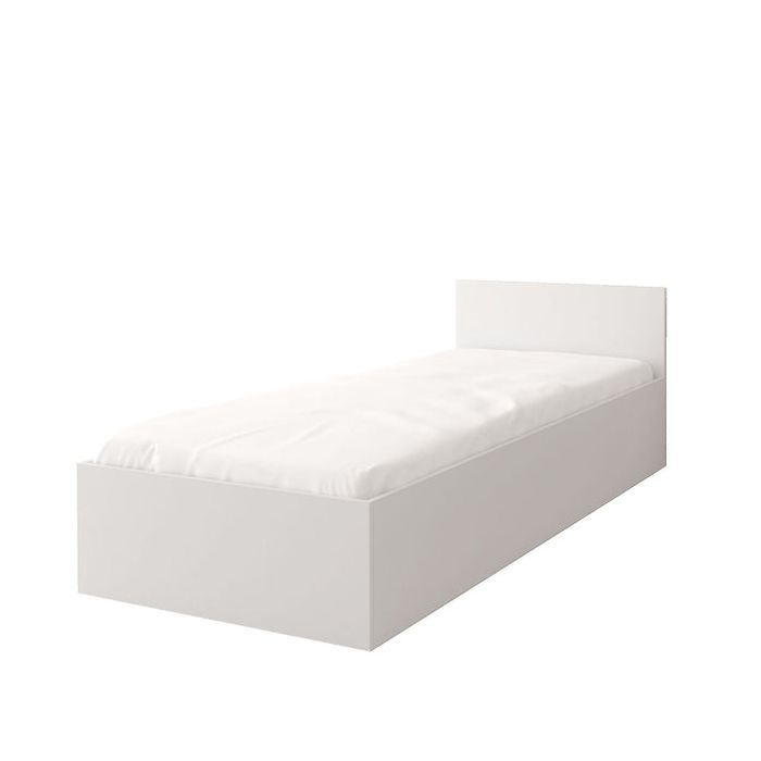 Single Bed - BRAYDEN Wooden 3ft Bed with Storage White Matt