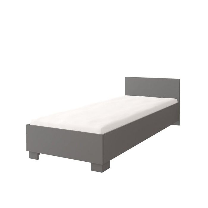 Single Bed - BRAYDEN Wooden 3ft Bed Grey Matt