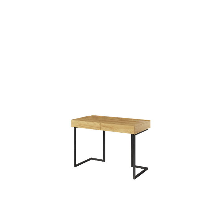 Office Desk - BARCENA Computer Desk Oak Hickory 110cm