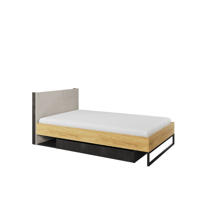 Single Bed - BARCENA Wooden Bed Oak Hickory
