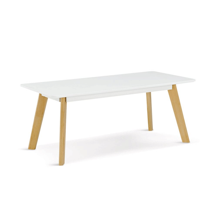 Lynton Rectangle Coffee Table with Solid Beech Legs - White