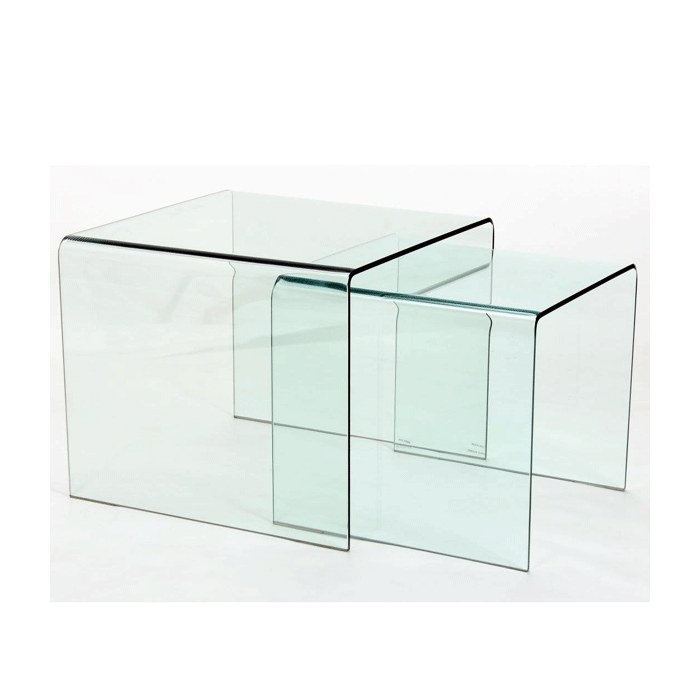 Rochford Clear Glass Nest of Tables - 2 Piece Set