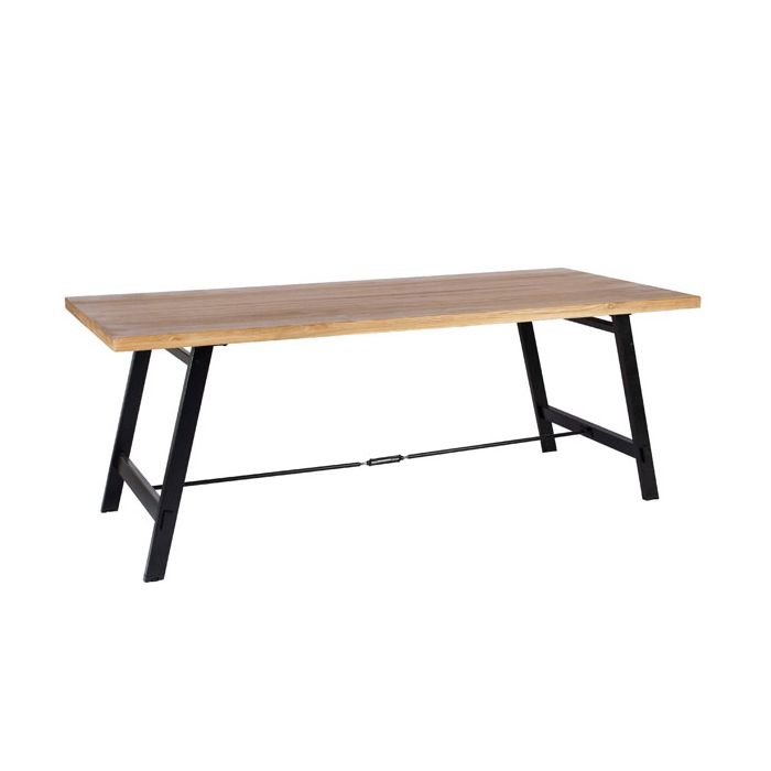 Ritz Dynasty Large Dining Table with Black Metal Legs