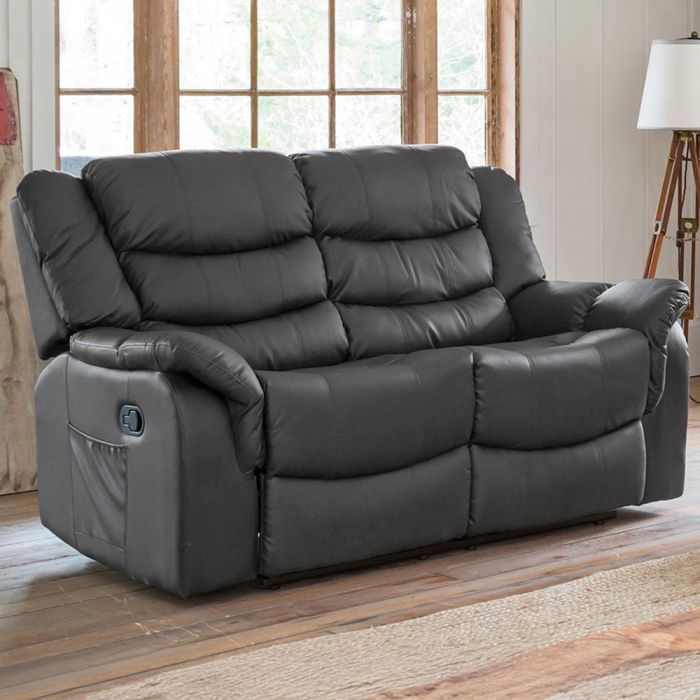 2 Seater Sofa - THERALUX Leather Recliner Sofa - Grey
