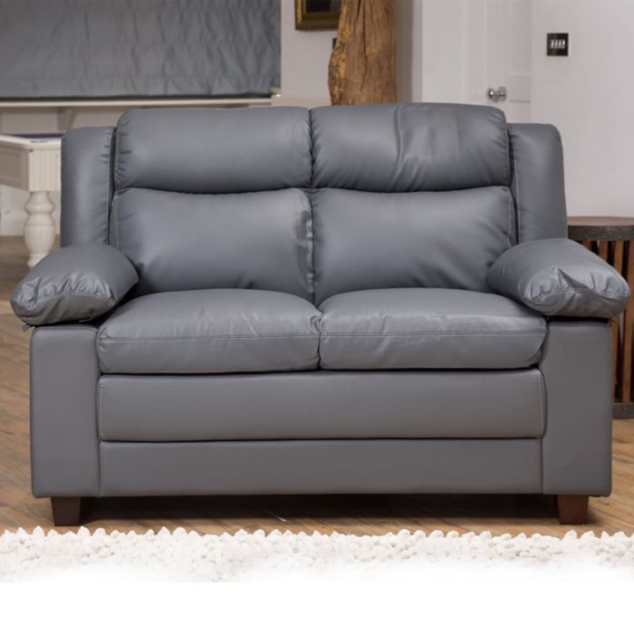 2 Seater Sofa - OBSCURA Leather Sofa - Grey