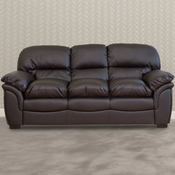 3 Seater - NOCERA Leather Sofa - Brown