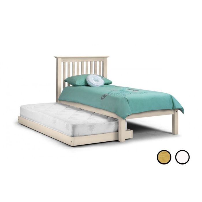 Barcelona Pine or White Hideaway Single Guest Bed - Stone White
