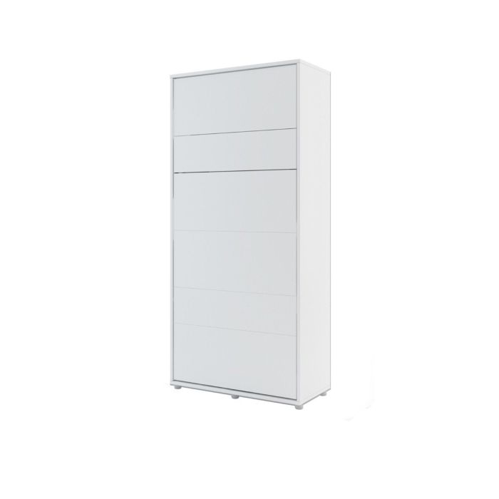 ArtNest Vertical Wall Bed 90cm with Shelf - White Matt