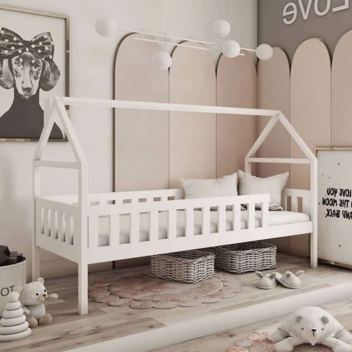 Gilbert Lux Wooden Single Bed Frame - White