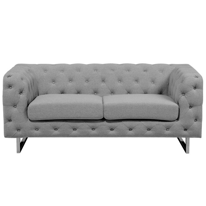 2 Seater Fabric Sofa Grey VISSLAND