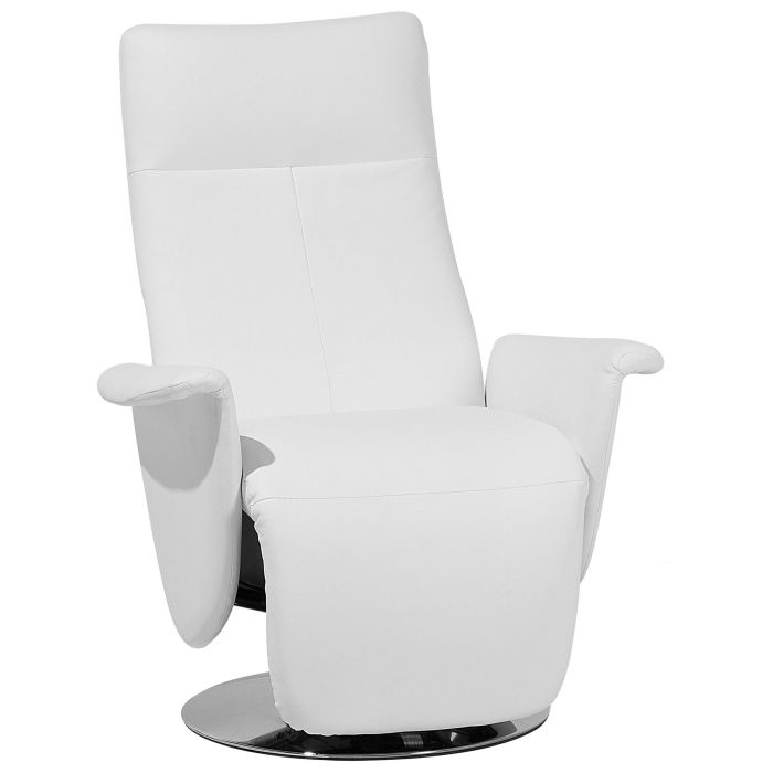 Faux Leather Recliner Chair White PRIME