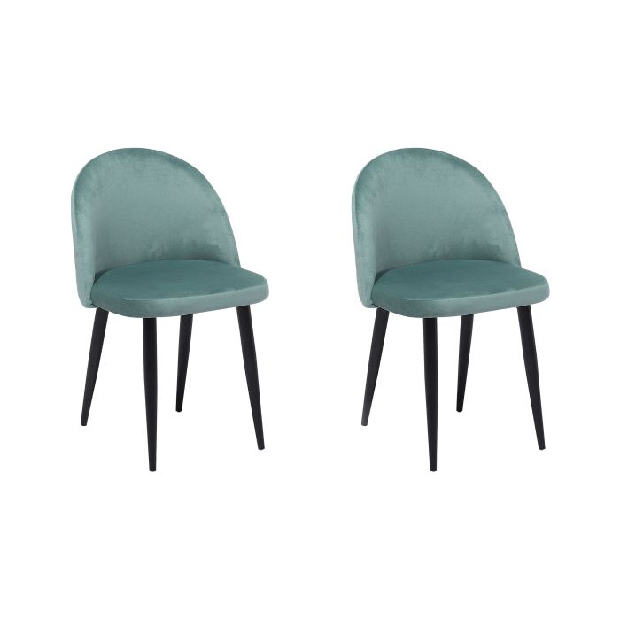 Set of 2 Velvet Dining Chairs Mint Green VISALIA
