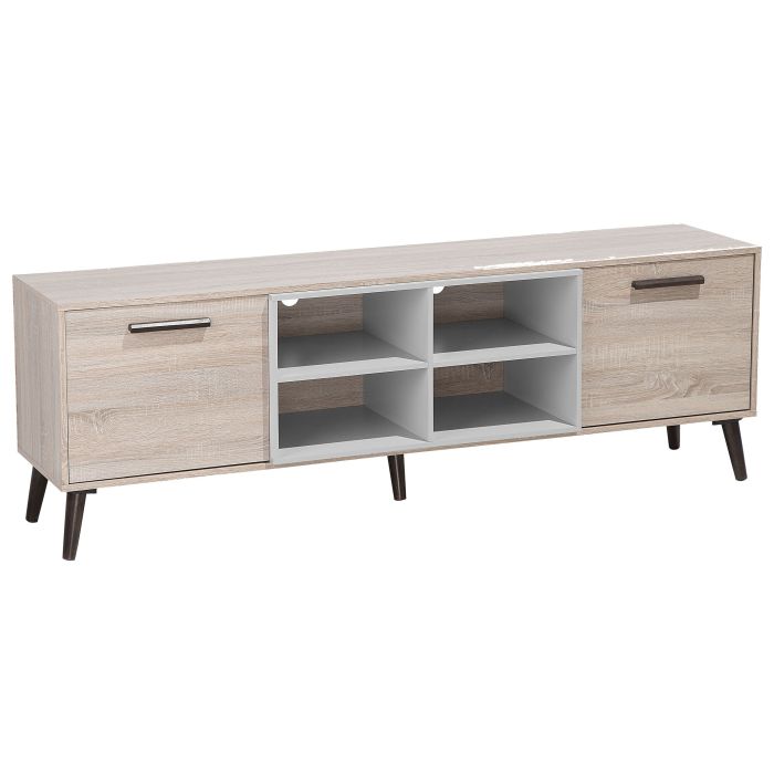 TV Stand Light Wood with Grey ALLOA