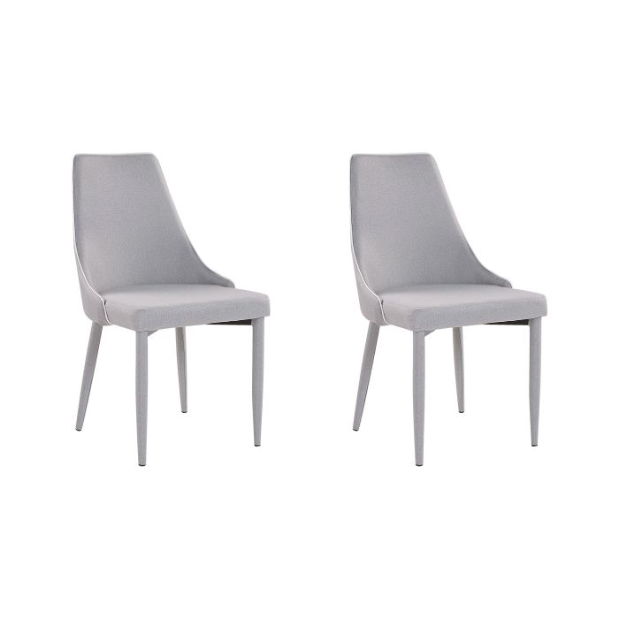 Set of 2 Fabric Dining Chairs Grey CAMINO