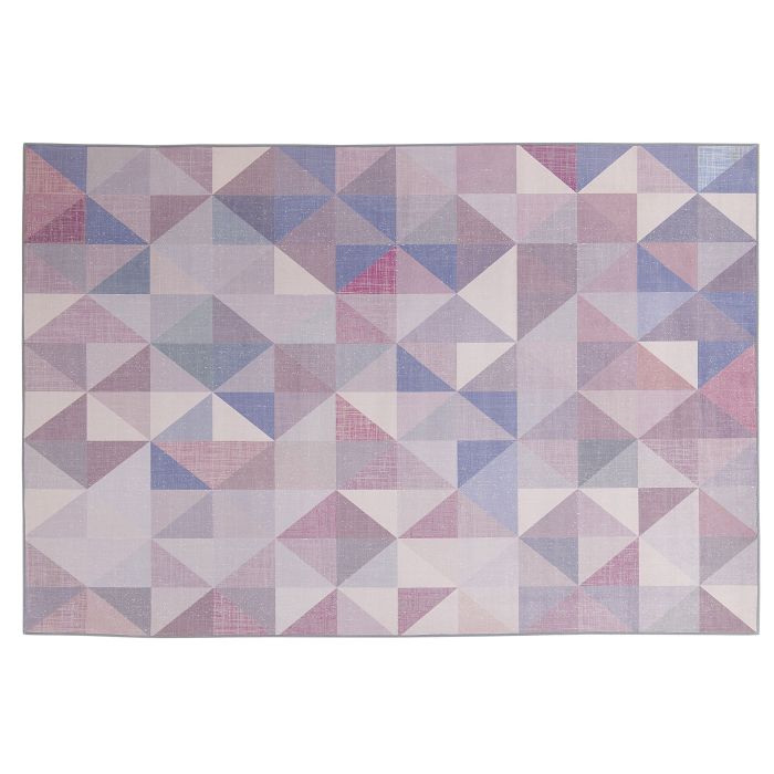 Area Rug 140x200cm Grey with Blue