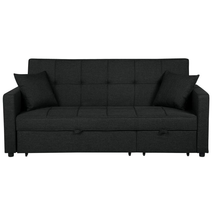Fabric Sofa Bed Black GLOMMA