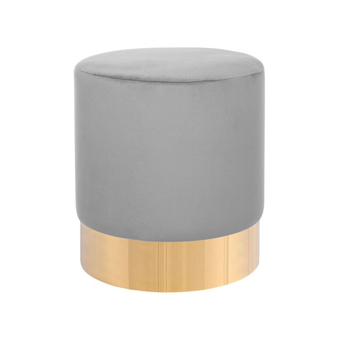 Velvet Pouffe Grey SOPHIA