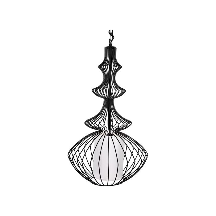 Metal Pendant Lamp Black KOLVA