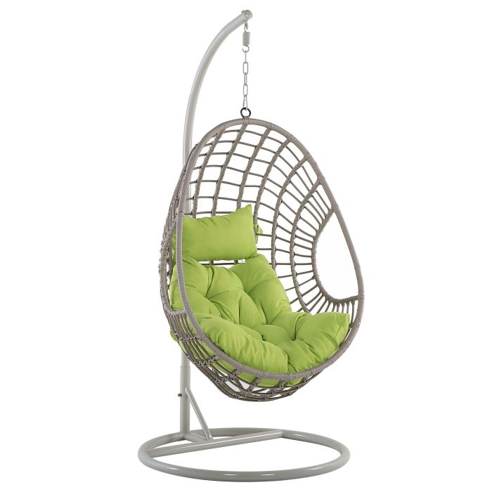 PE Rattan Hanging Chair with Stand Taupe Beige ARPINO