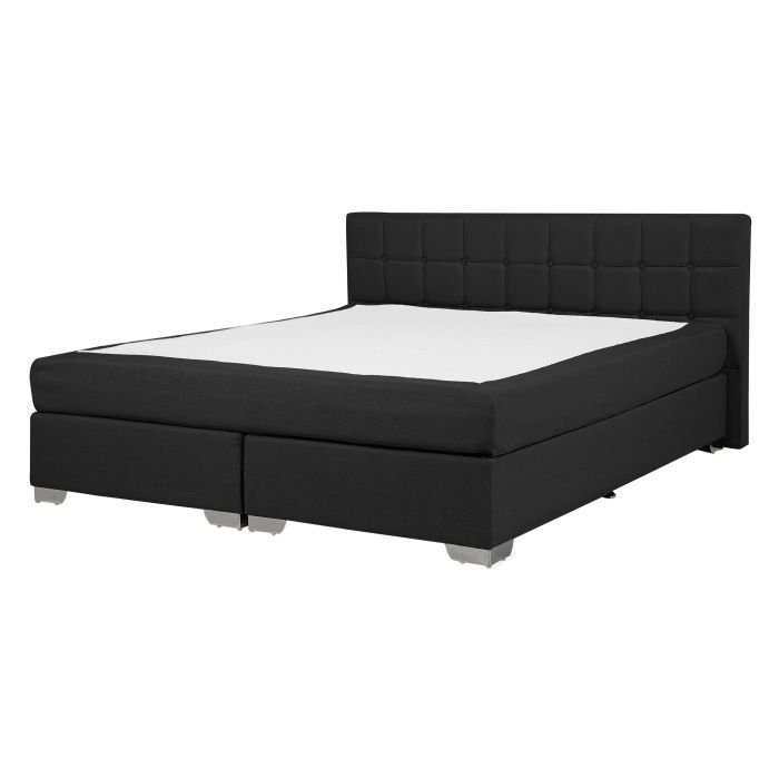 Fabric EU Double Divan Bed Black ADMIRAL