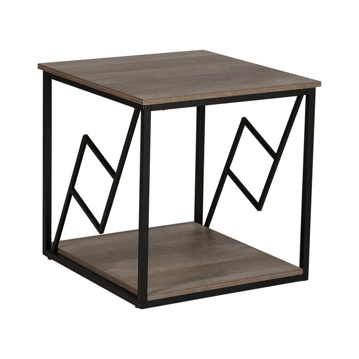 Side Table Dark Wood and Black FORRES